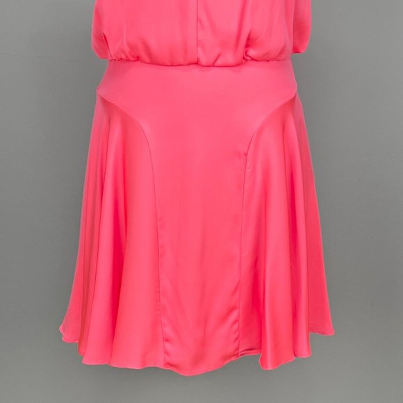 Milly Womens Stretch Silk Crepe Mini Tank Dress Pink Coral Sleeveless size 2 - Picture 4 of 14